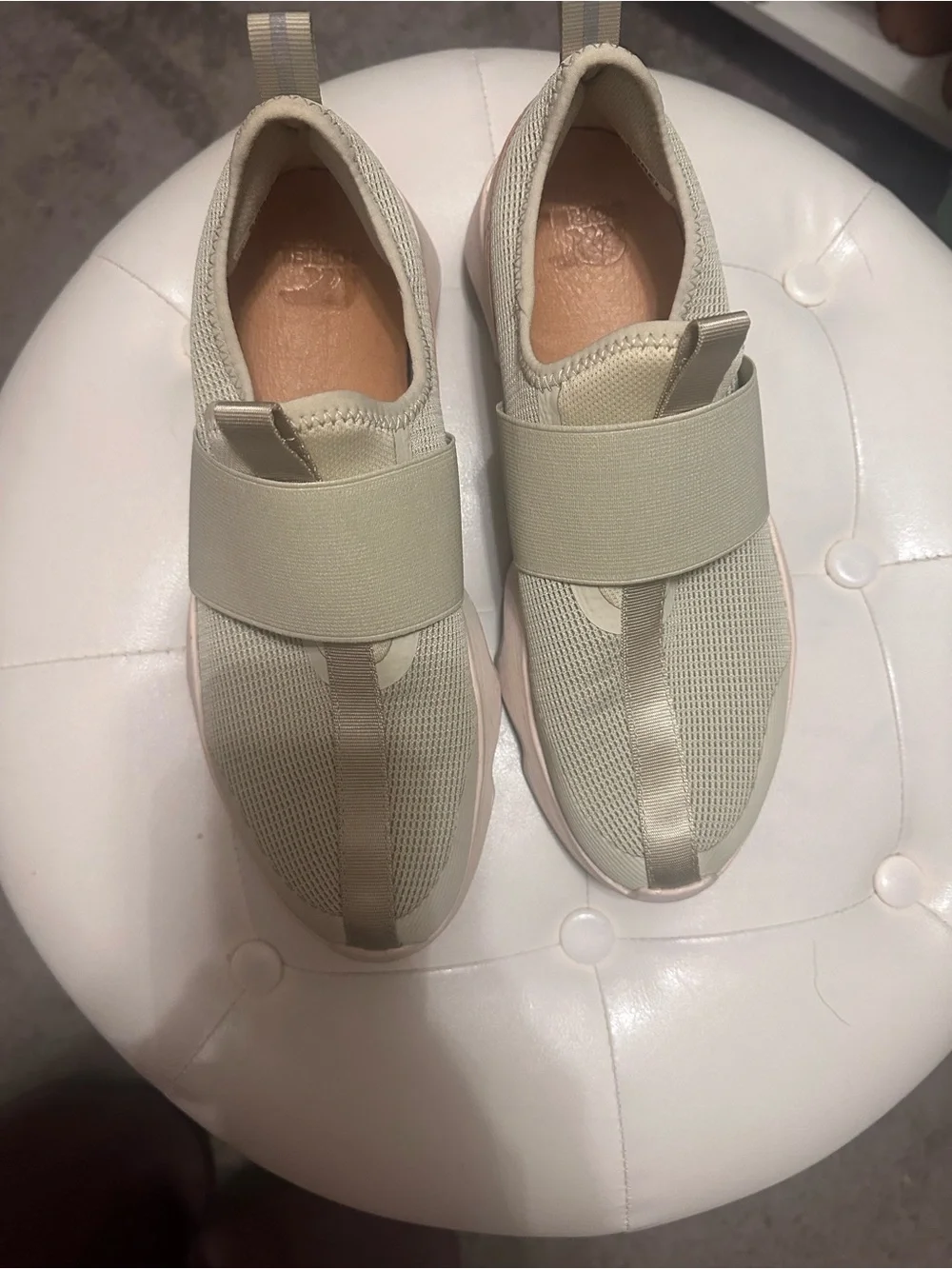 Sorel Women’s Cream Slip-On Mesh Sneakers with Chunky Sole